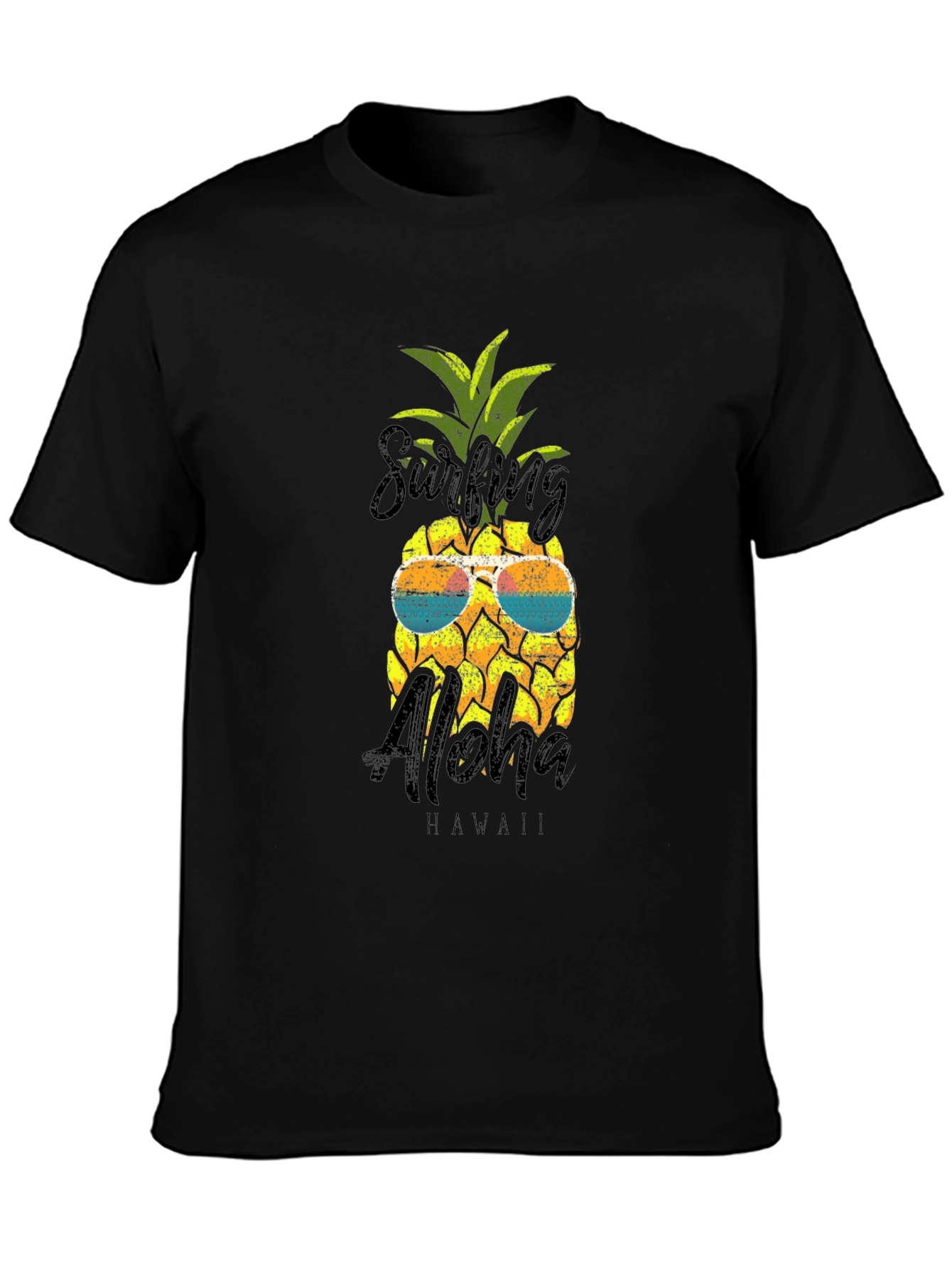 Surfing Aloha Pineapple Graphic Tee