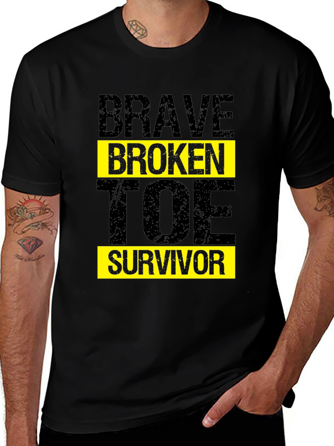 Brave Broken Toe Survivor T-Shirt Graphic Tee