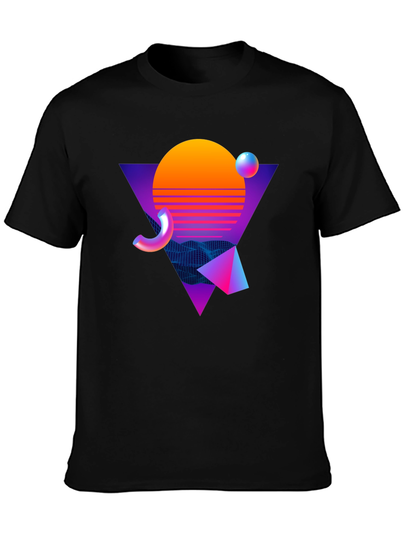Retro Wave Graphic Tee - Black
