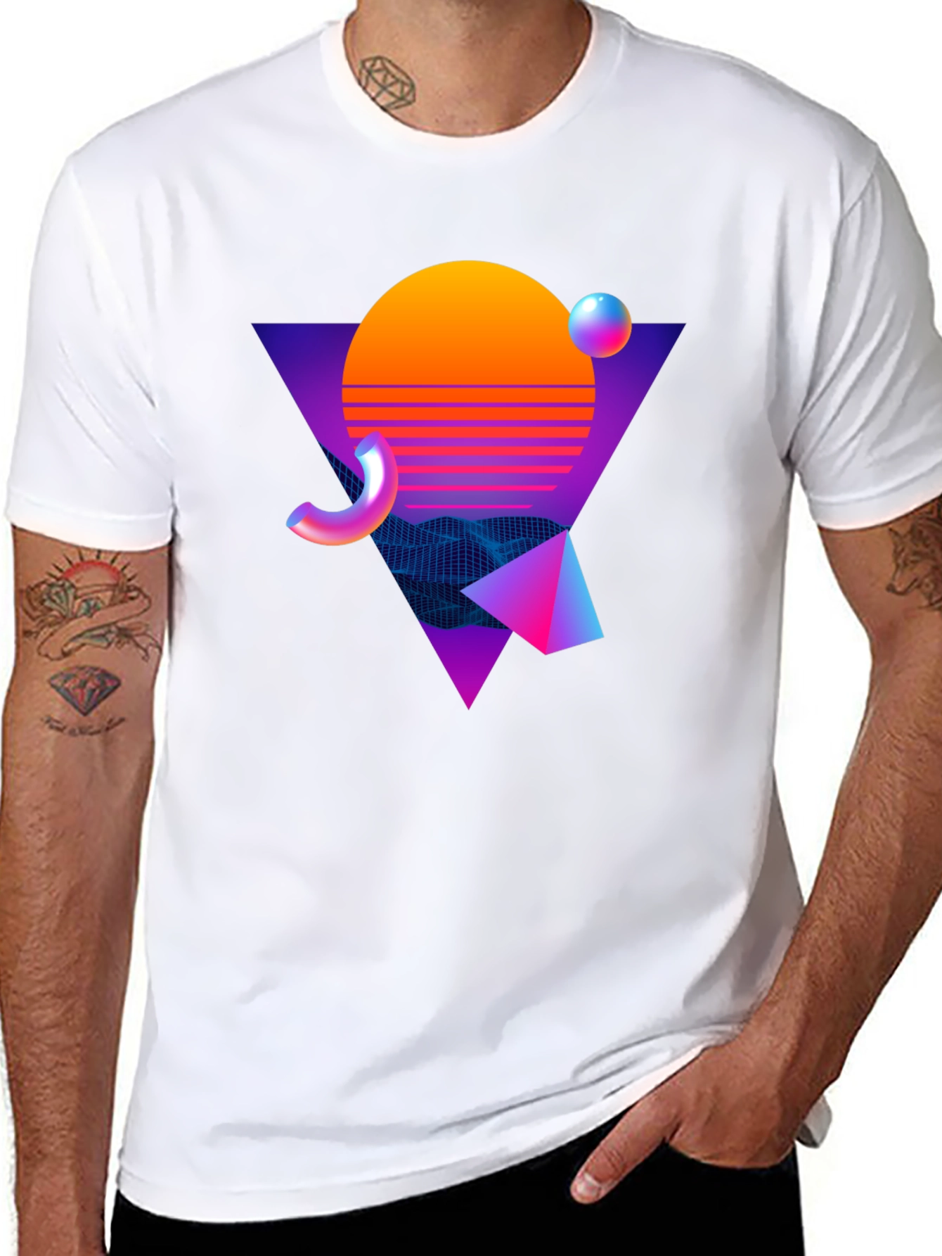 Retro Wave Graphic Tee - Black