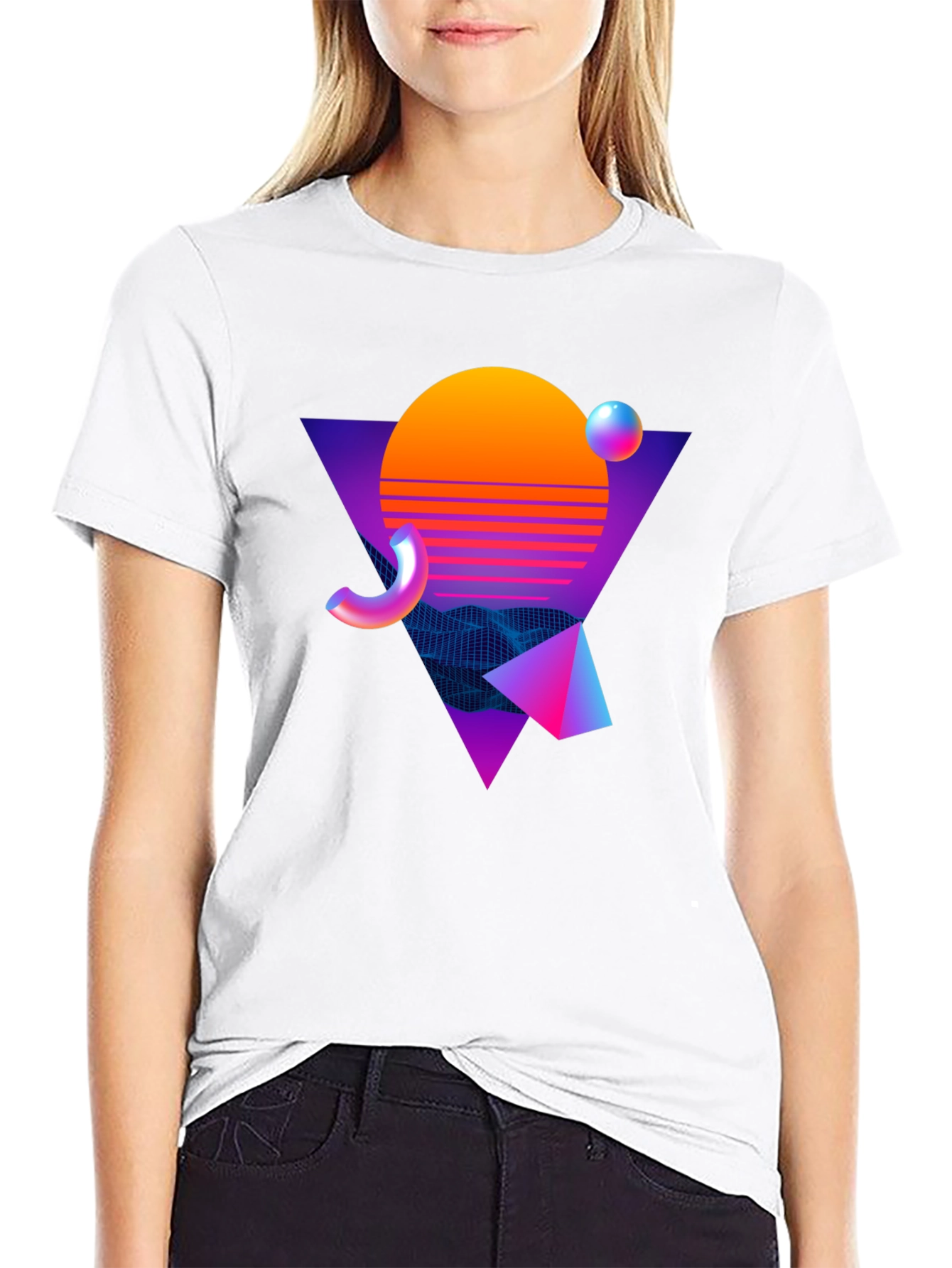 Retro Wave Graphic Tee - Black