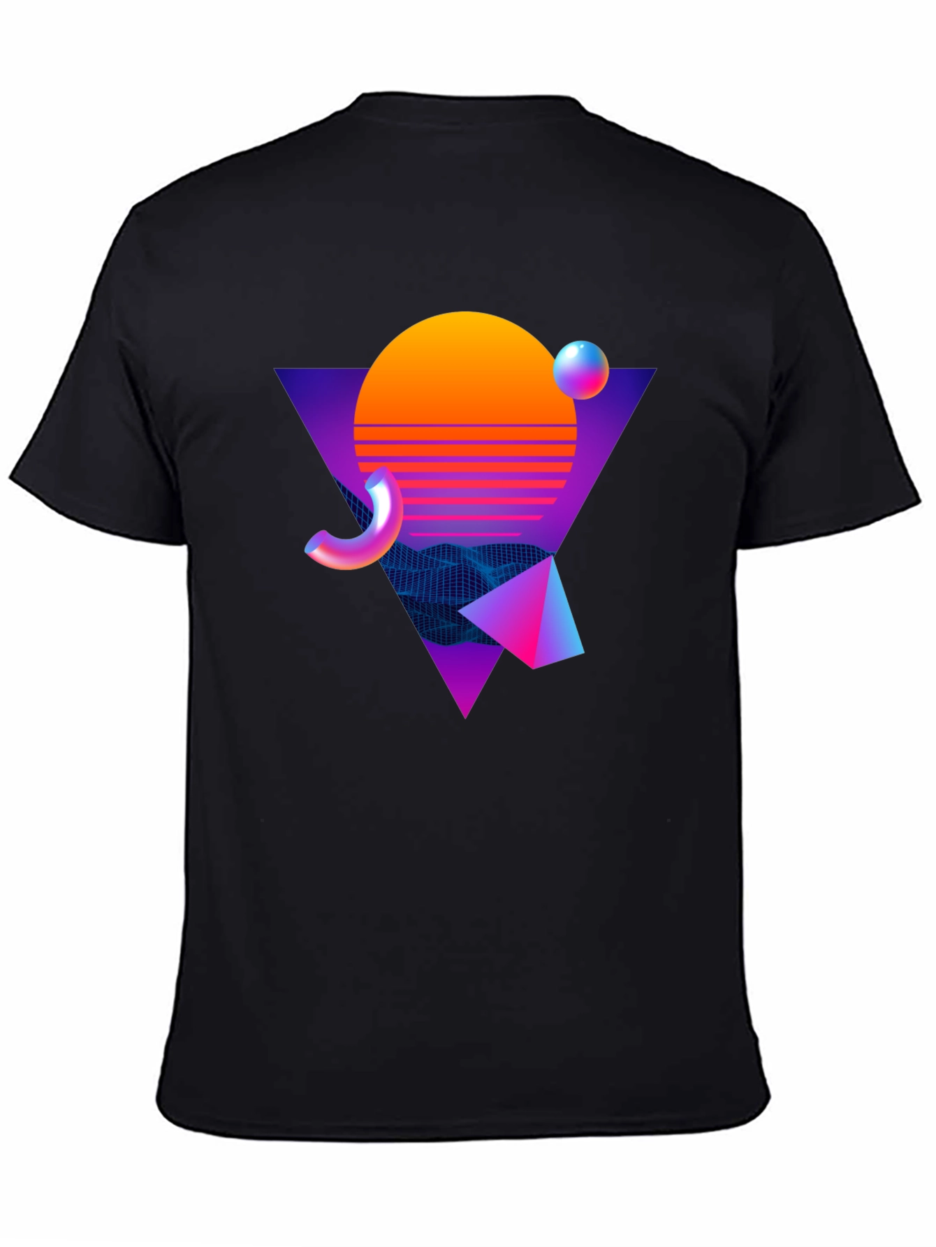Retro Wave Graphic Tee - Black