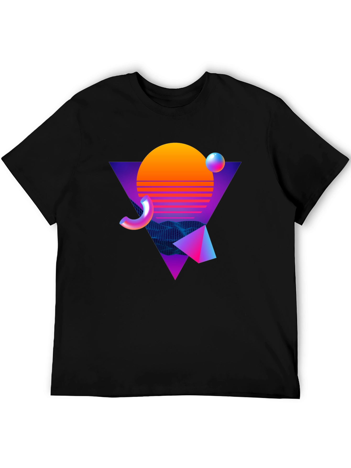 Retro Wave Graphic Tee - Black