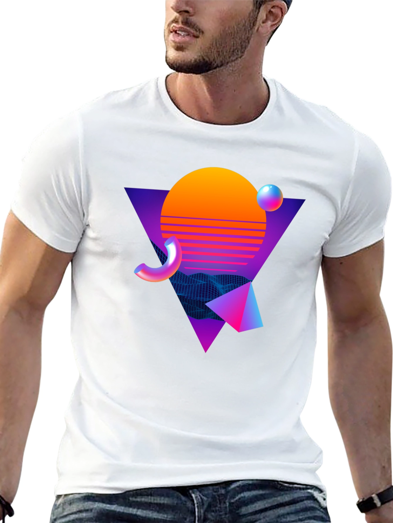 Retro Wave Graphic Tee - Black