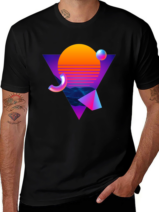Retro Wave Graphic Tee - Black