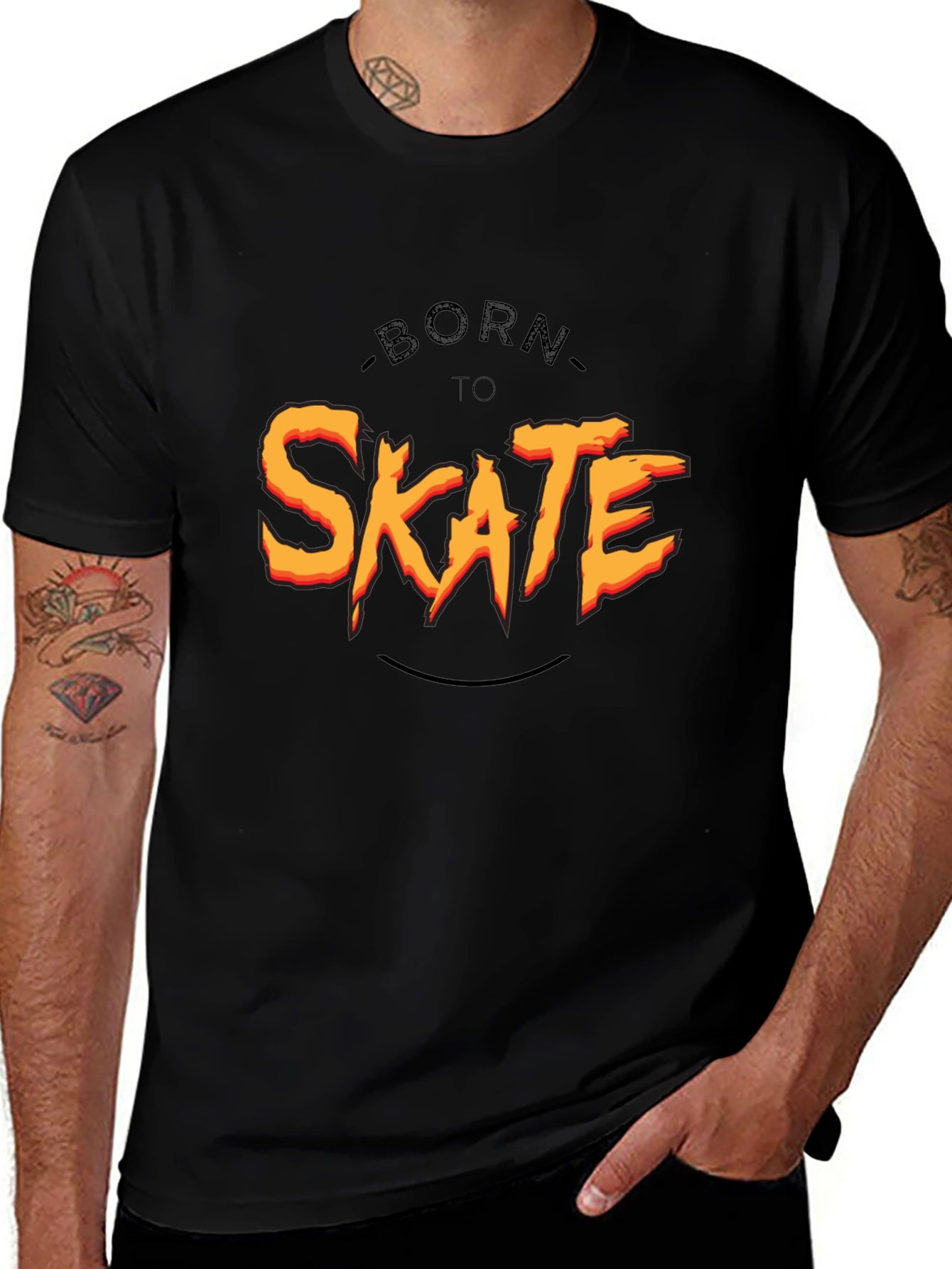 Born To Skate Black Graphic Tee