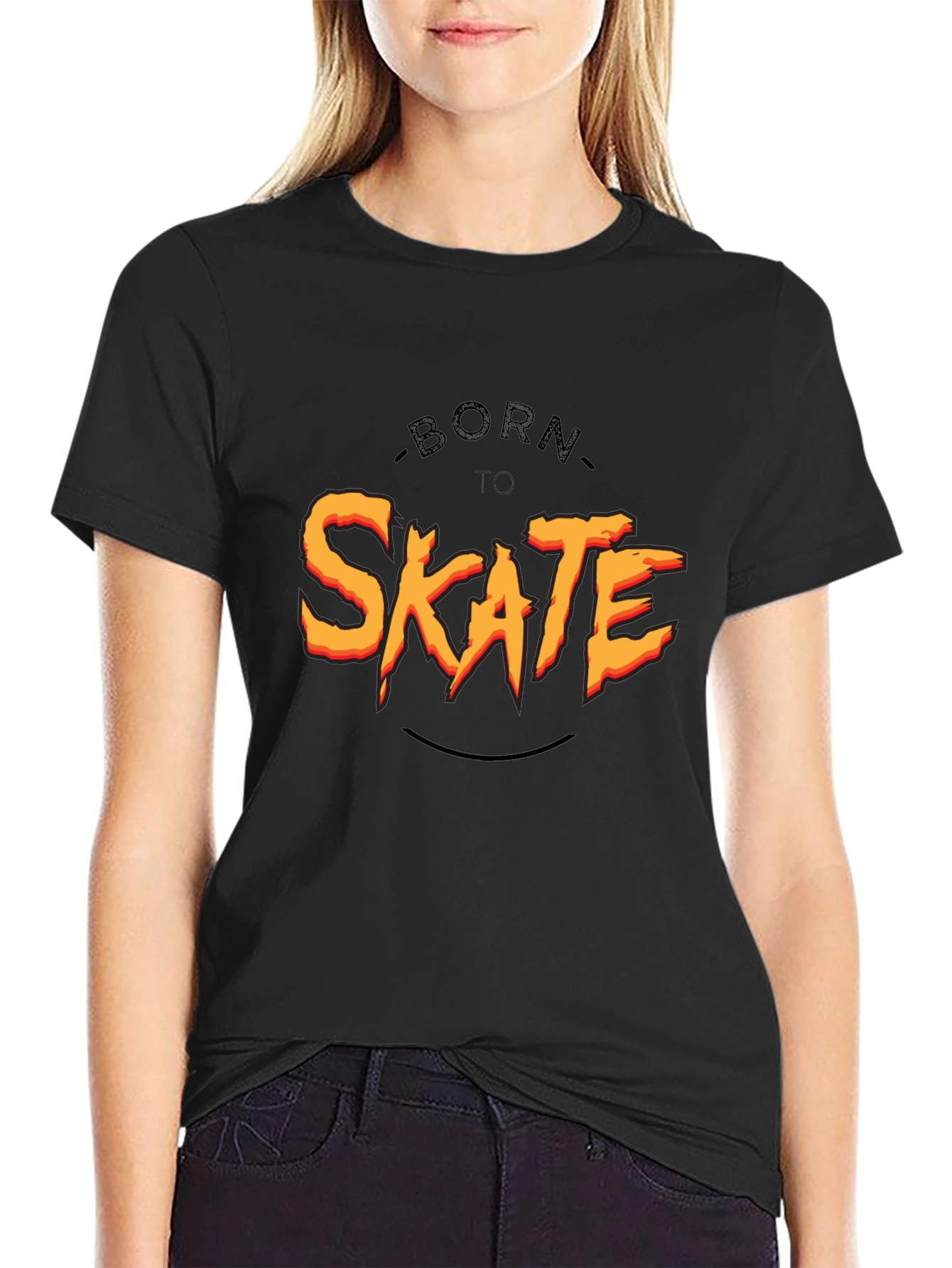 Born To Skate Black Graphic Tee