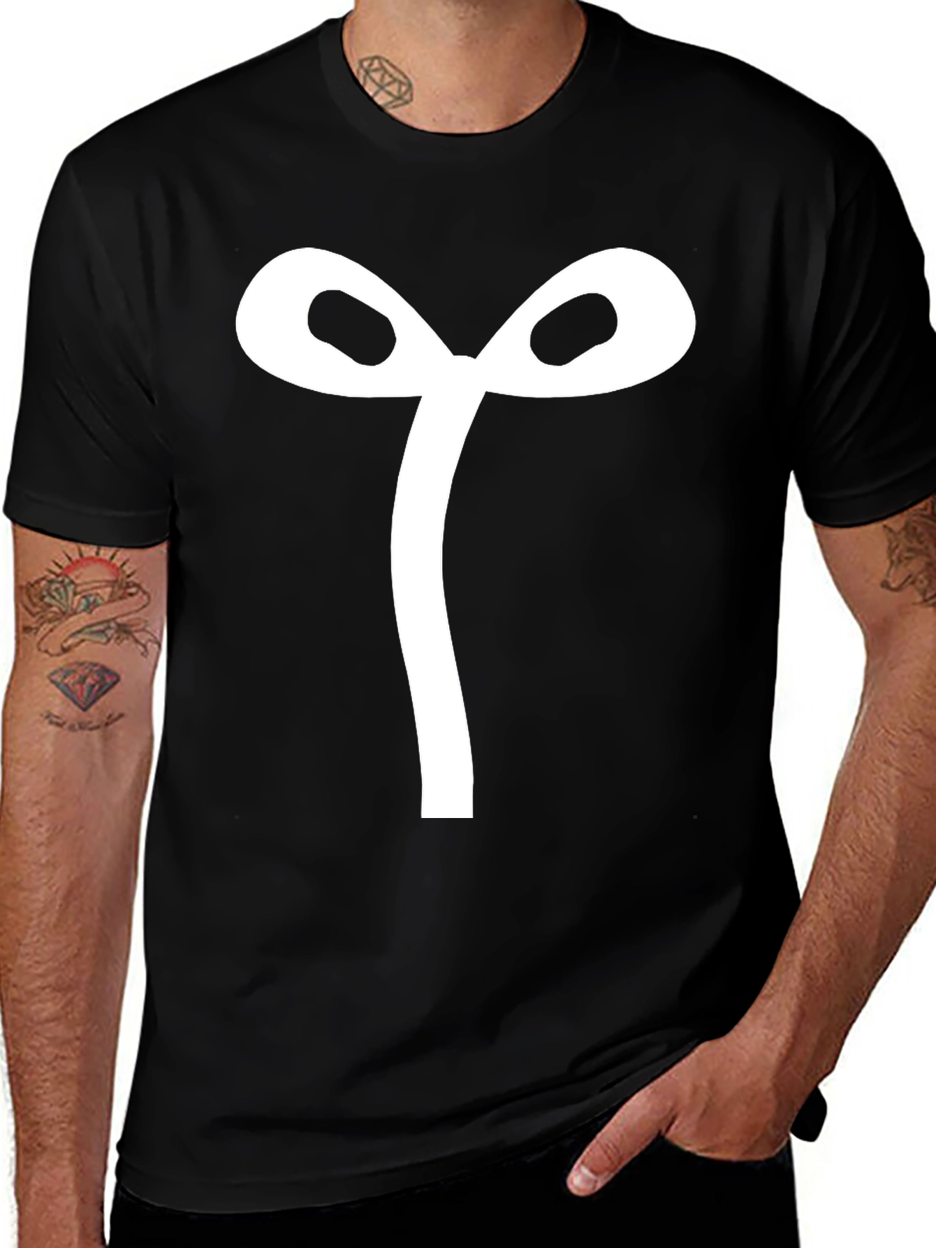 Bow Tie Graphic Tee - Mens Black T-Shirt