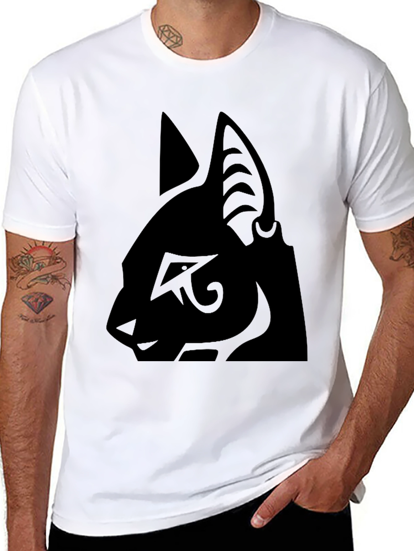 Egyptian Cat T-Shirt - Black Graphic Tee