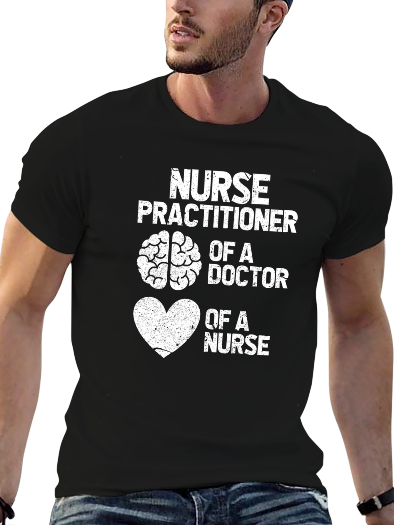 Nurse Practitioner Brain Heart T-Shirt