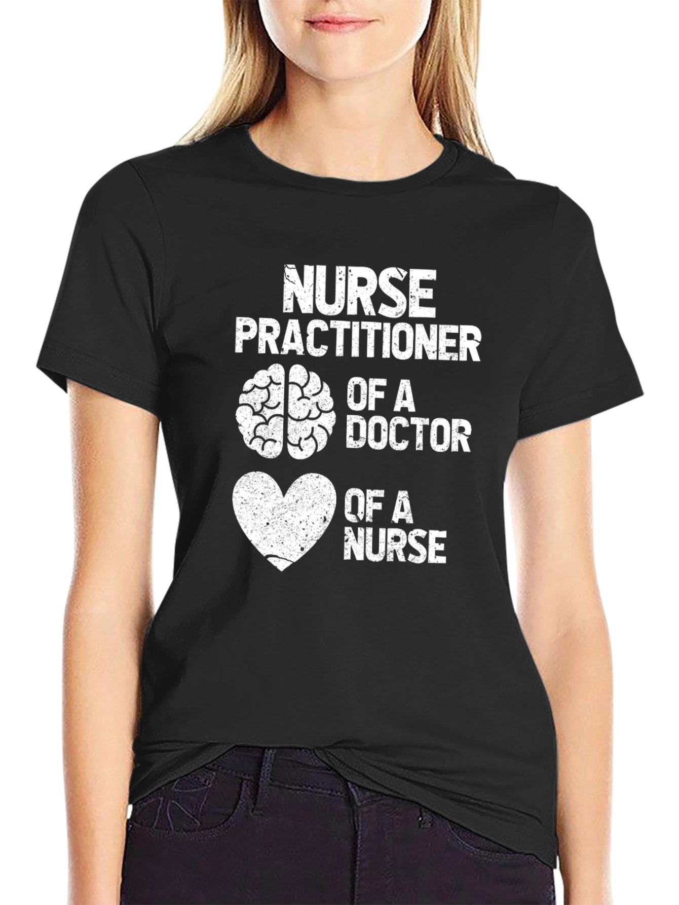 Nurse Practitioner Brain Heart T-Shirt