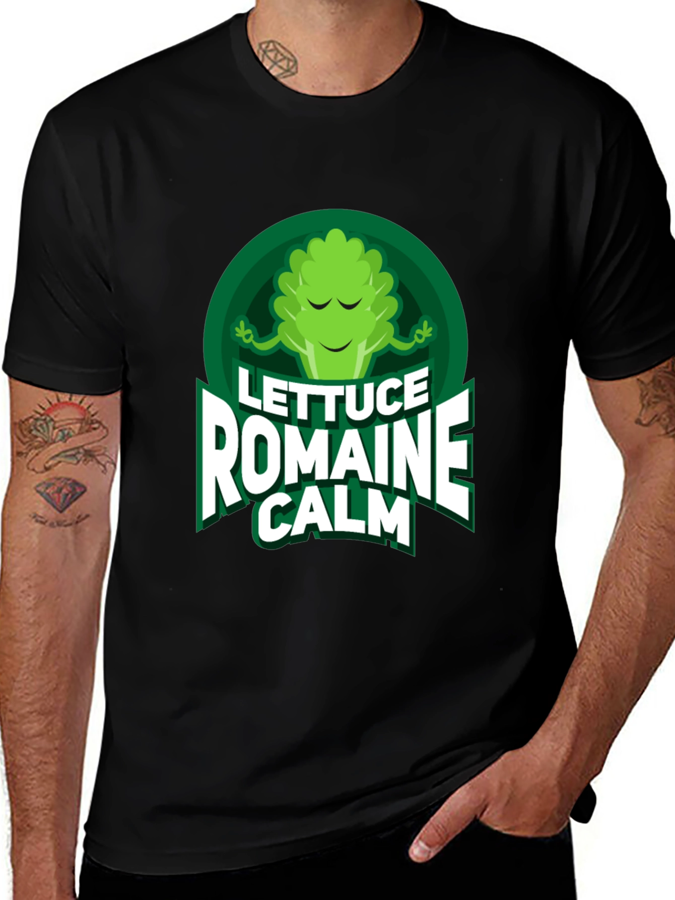 Lettuce Romaine Calm T-Shirt - Funny Vegan Tee