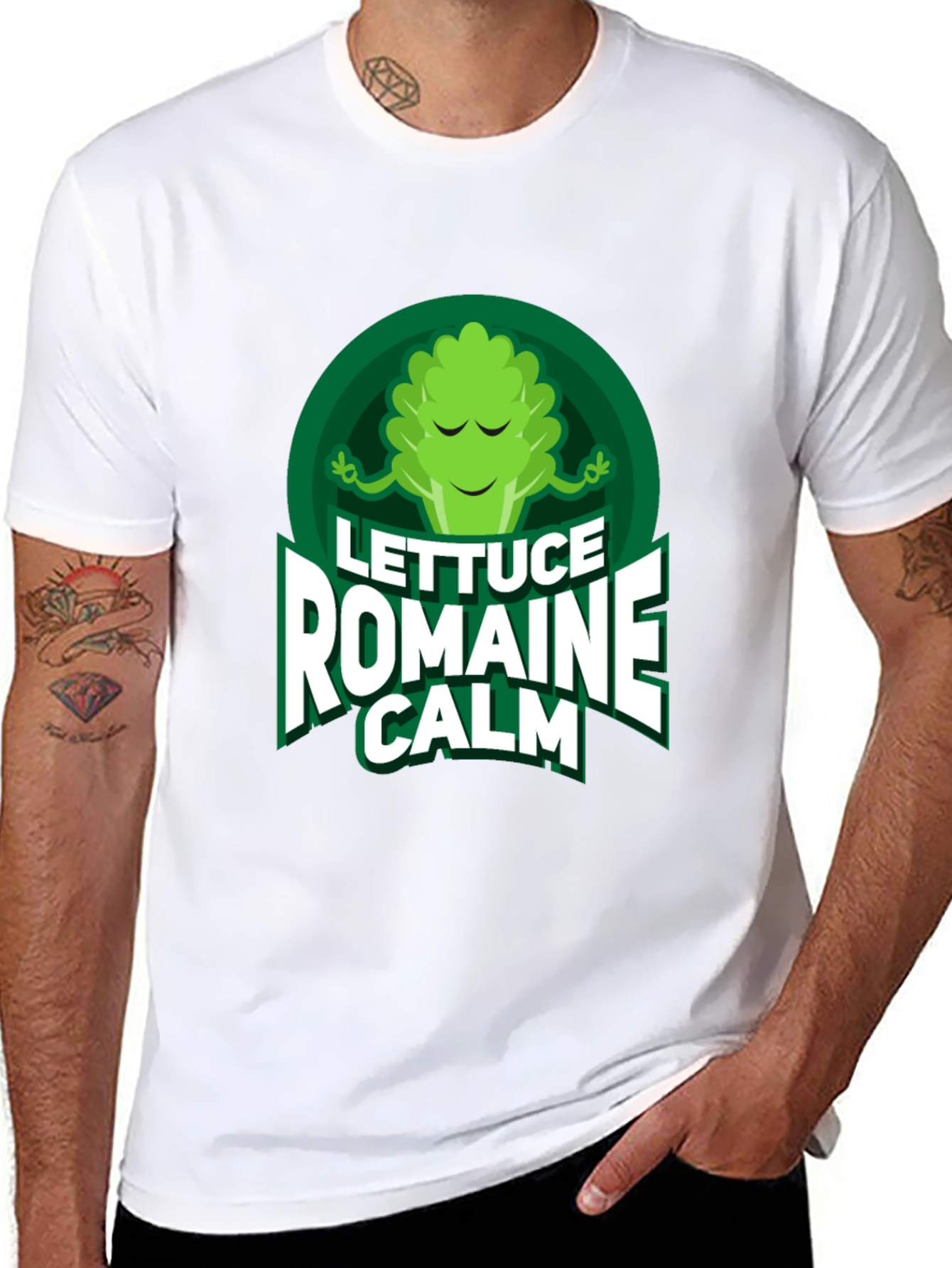 Lettuce Romaine Calm T-Shirt - Funny Vegan Tee