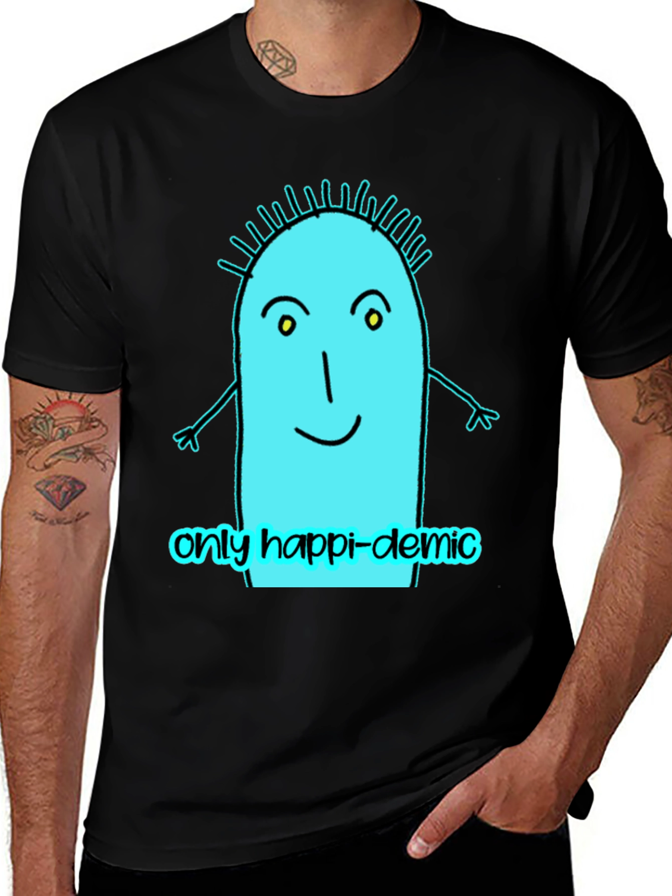 Happy-demic Cartoon Graphic T-Shirt
