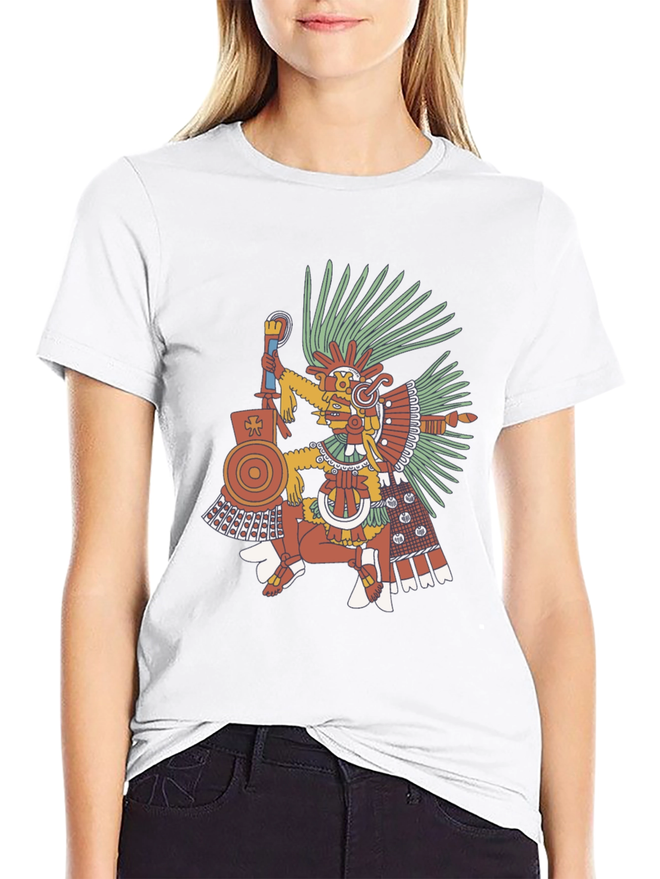 Aztec Warrior Graphic Tee - Black T-Shirt