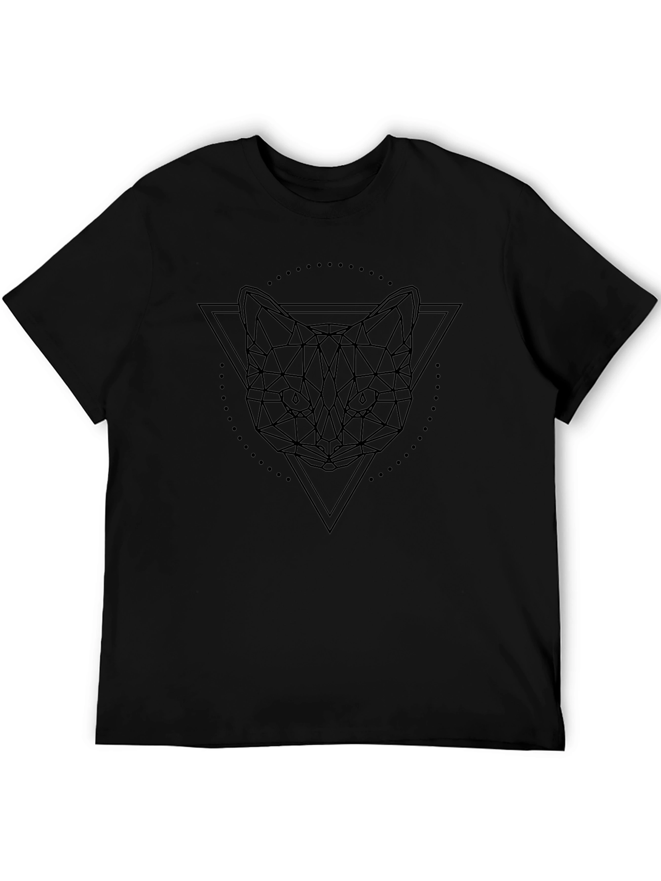 Geometric Cat T-Shirt - Minimalist Design