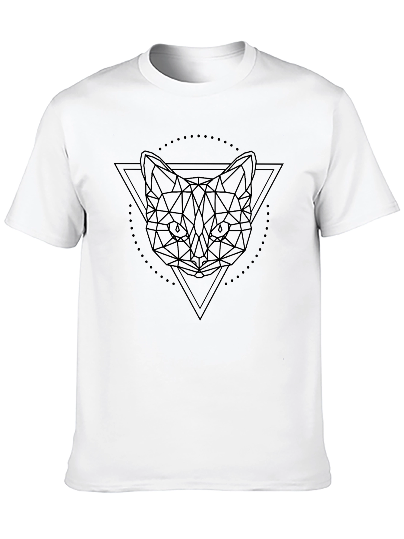 Geometric Cat T-Shirt - Minimalist Design