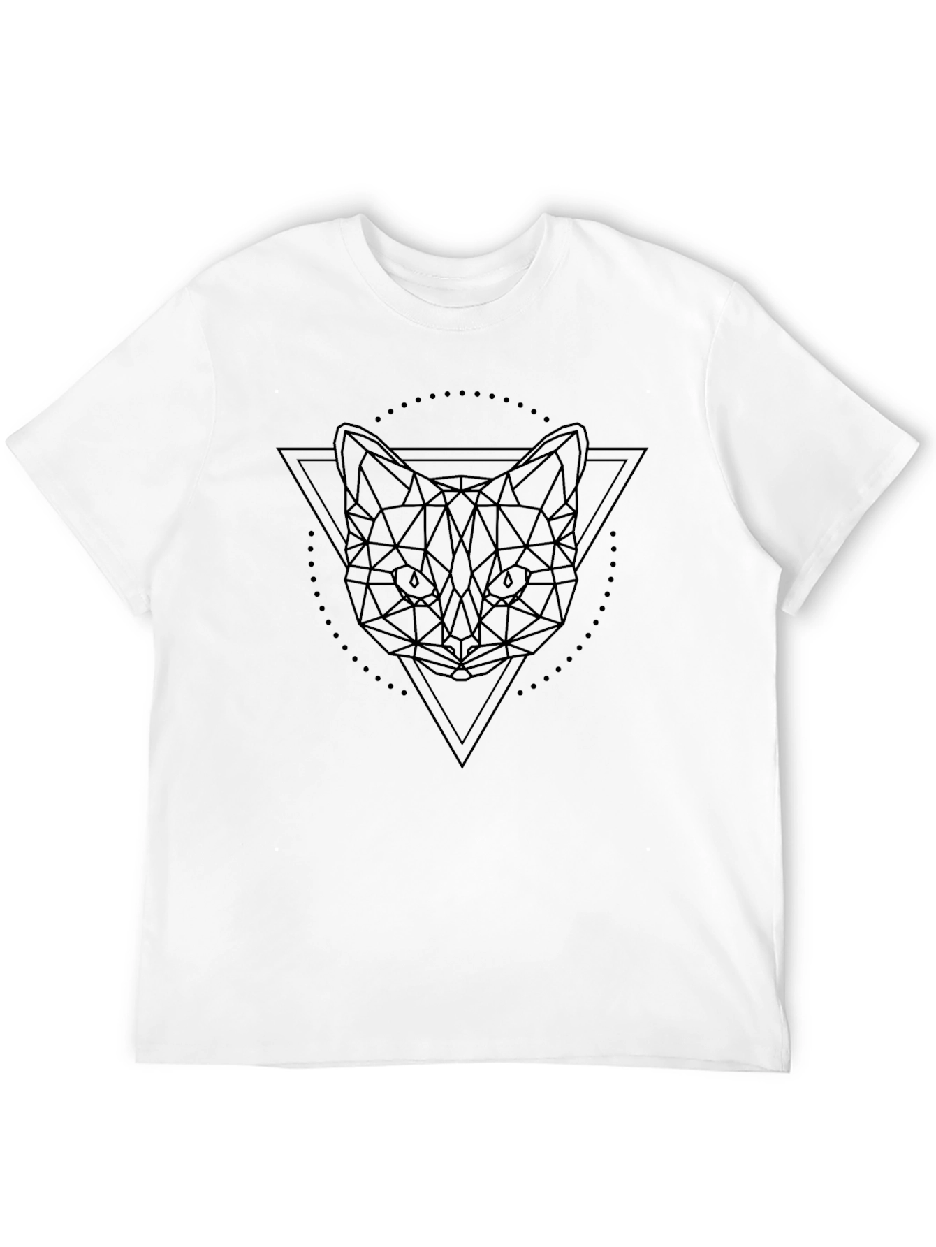 Geometric Cat T-Shirt - Minimalist Design