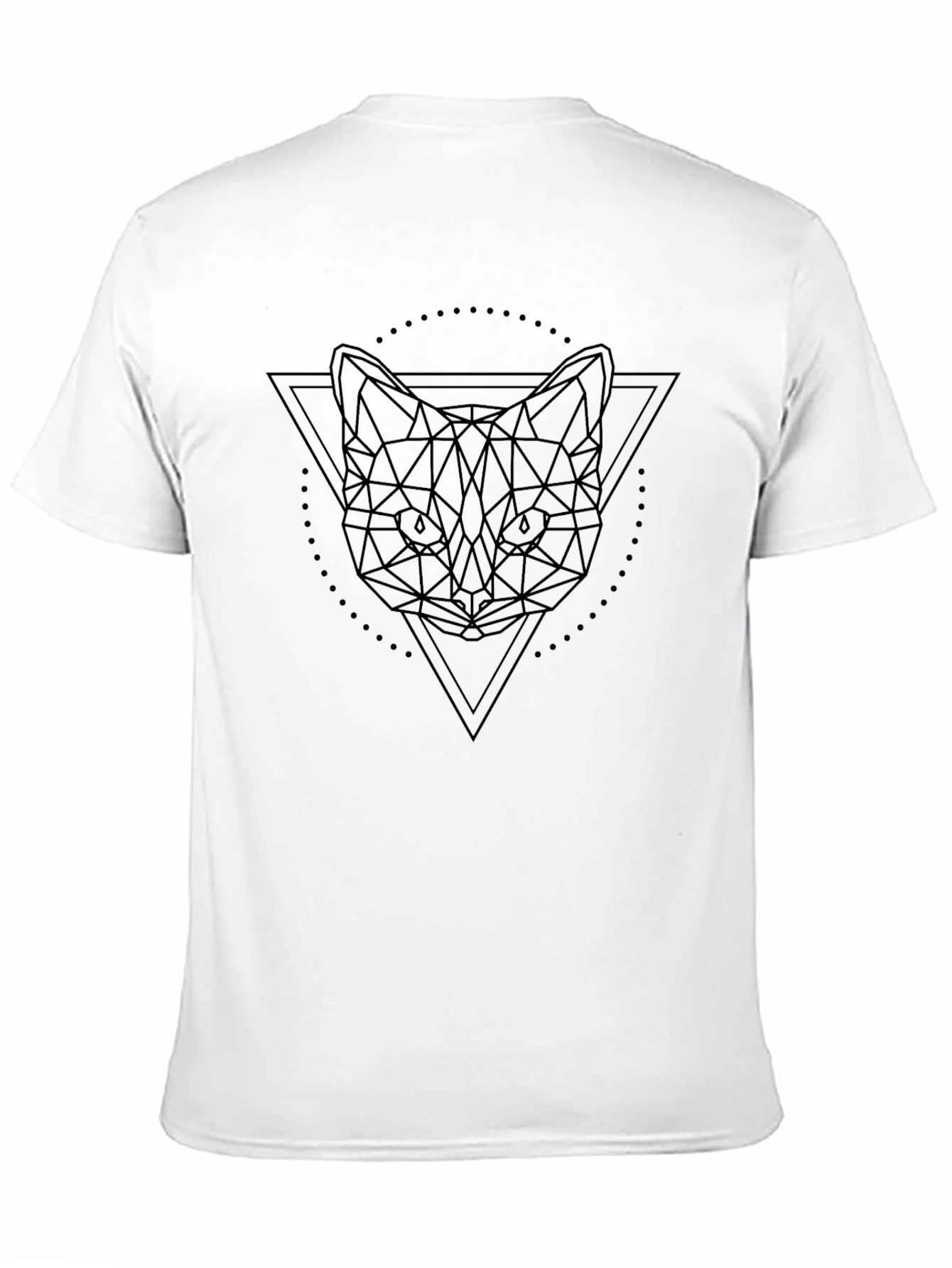 Geometric Cat T-Shirt - Minimalist Design