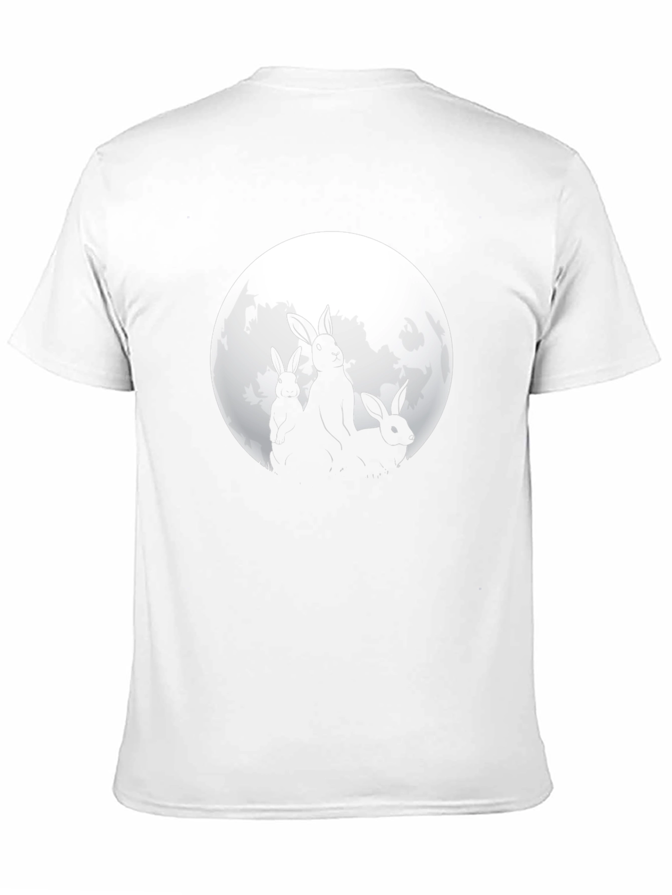 Rabbit Moon Graphic Tee - Black Cotton T-Shirt