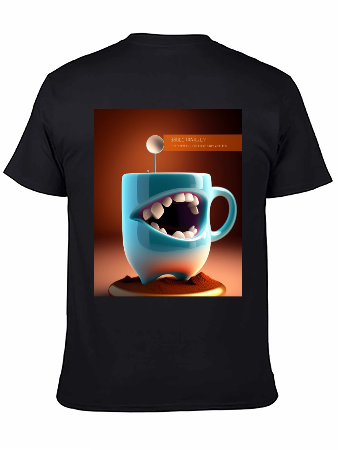 Humorous Coffee Mug Monster Graphic Tee
