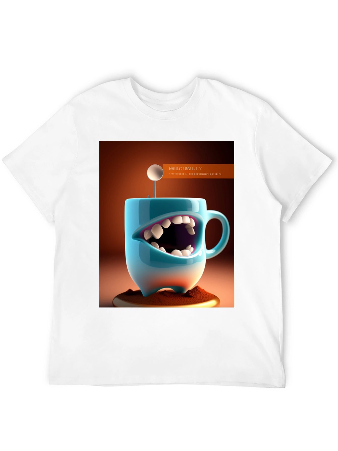 Humorous Coffee Mug Monster Graphic Tee