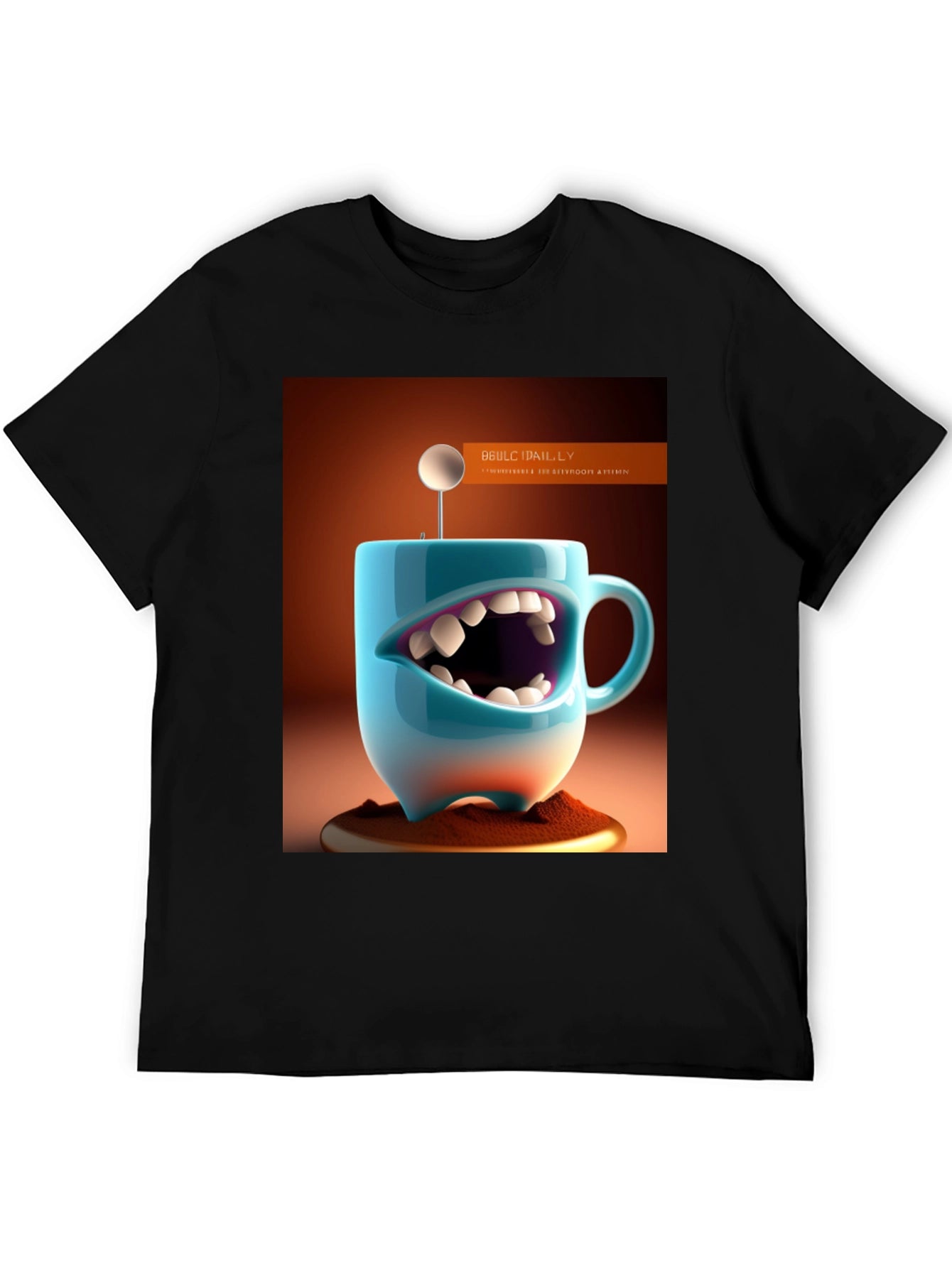 Humorous Coffee Mug Monster Graphic Tee