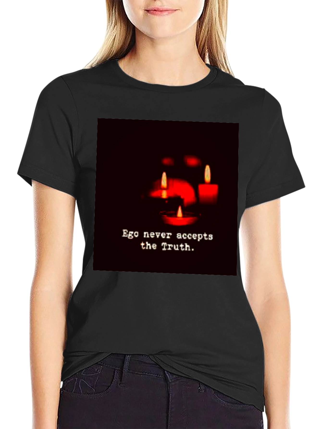 Ego Never Accepts the Truth Graphic Tee - Black