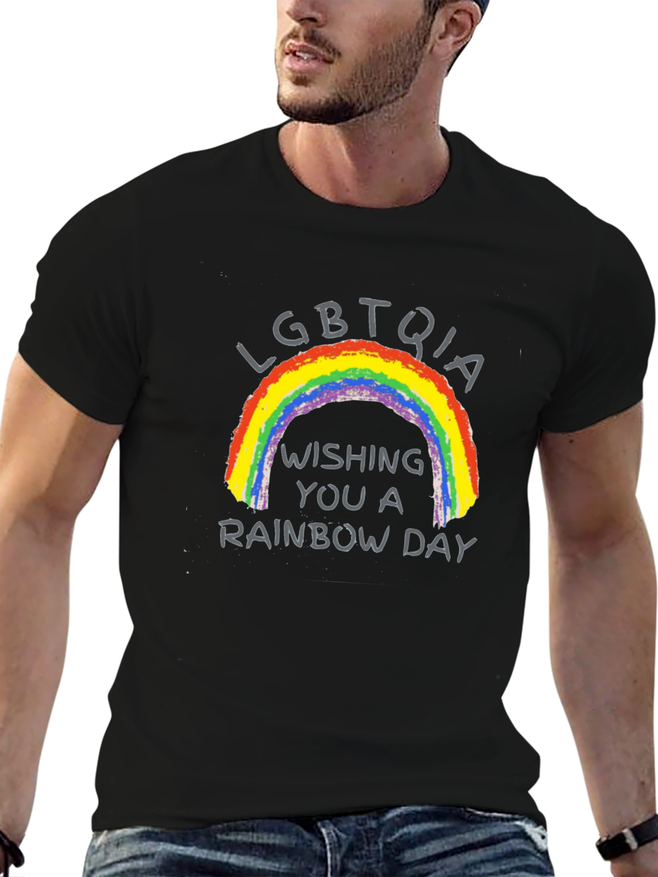 LGBTQIA Rainbow Day Black T-Shirt