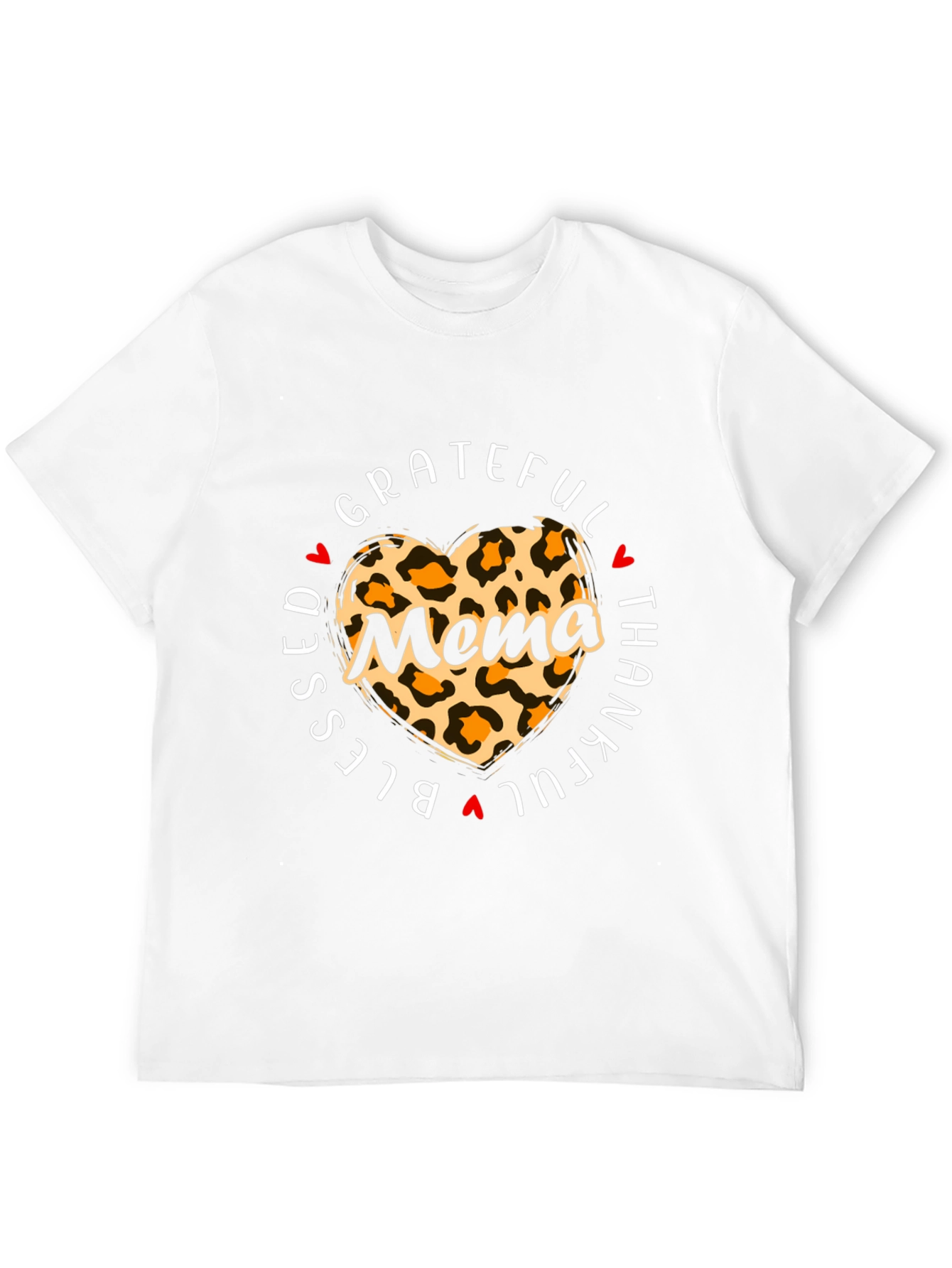 Blessed Mema Leopard Heart T-Shirt