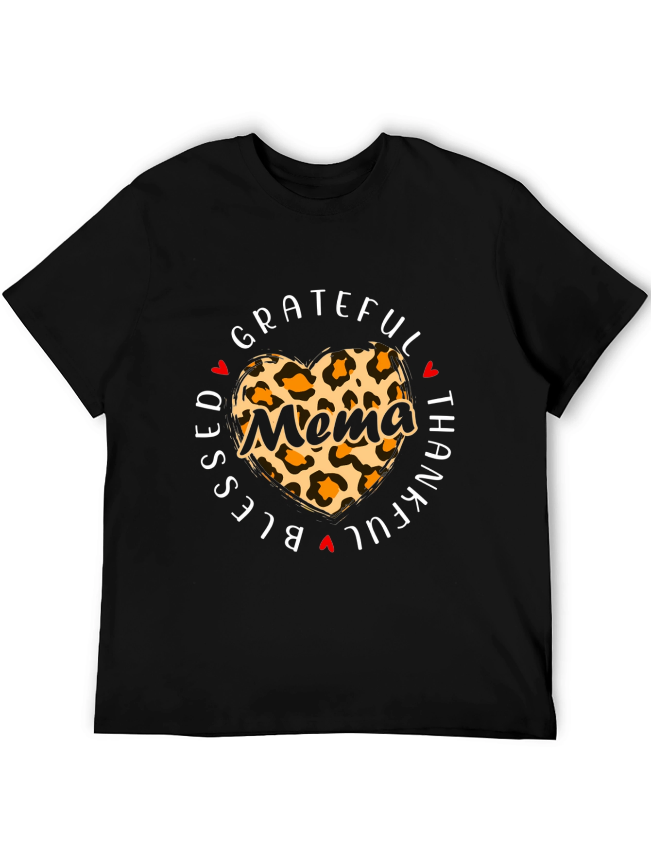 Blessed Mema Leopard Heart T-Shirt