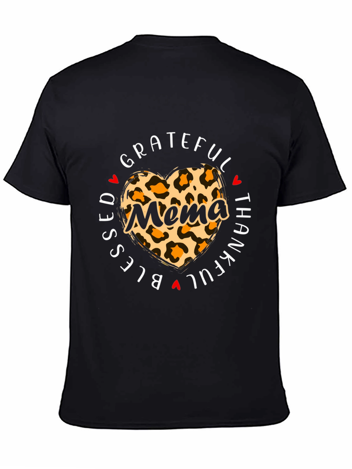 Blessed Mema Leopard Heart T-Shirt