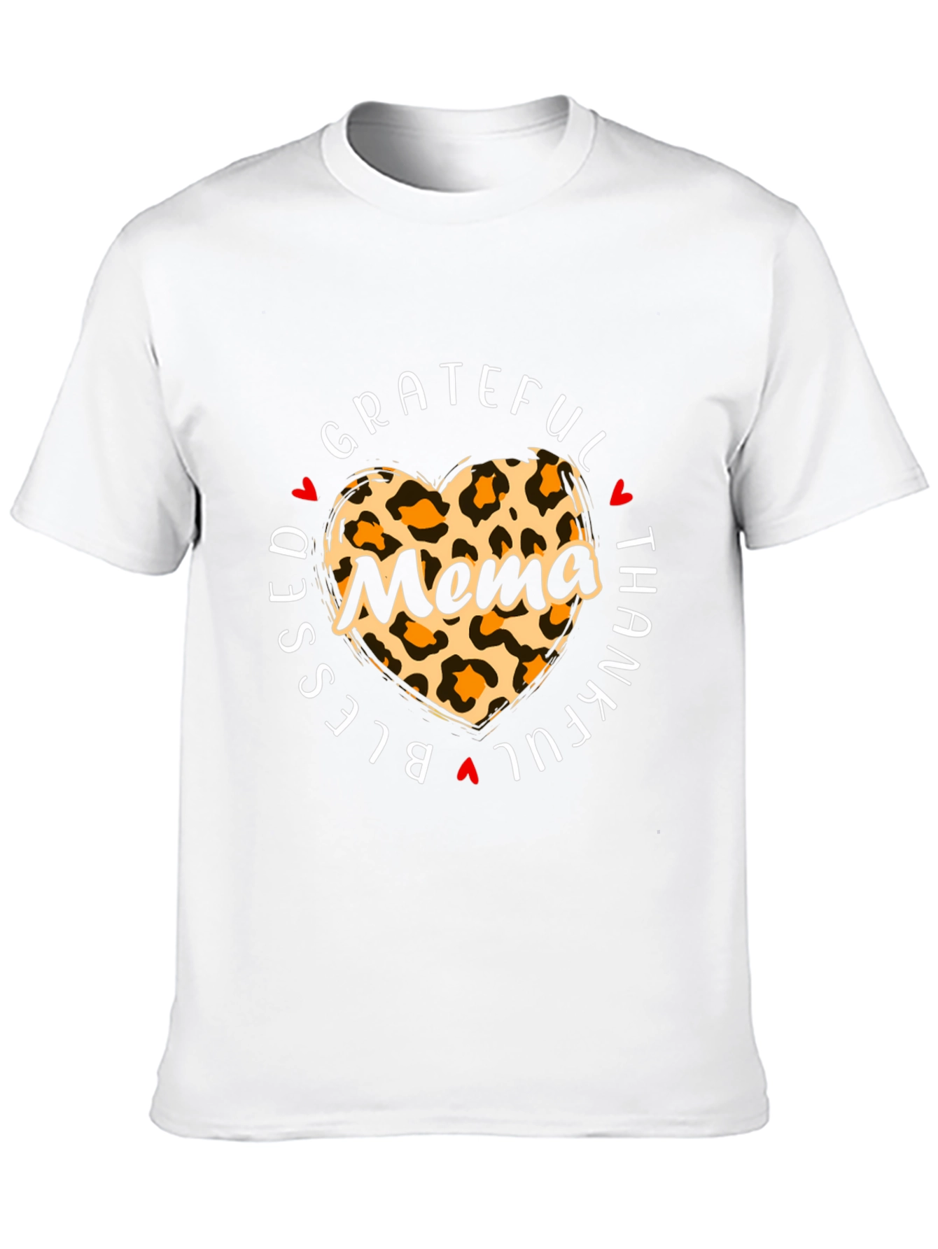 Blessed Mema Leopard Heart T-Shirt