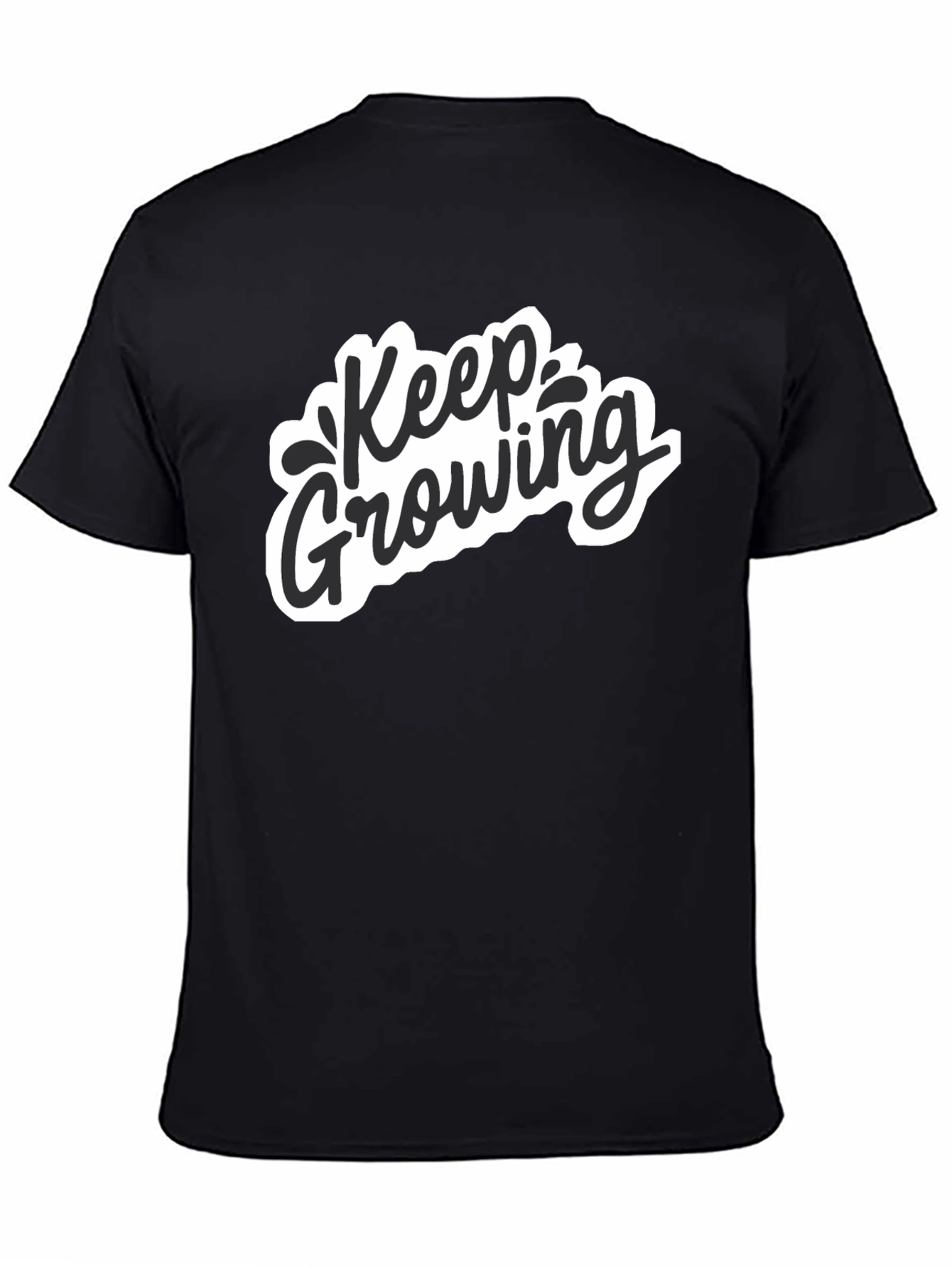 Keep Growing Graphic Black T-Shirt