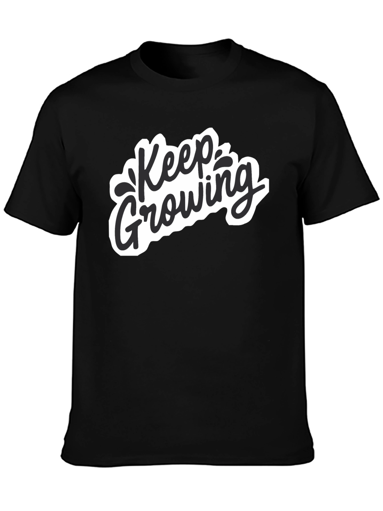 Keep Growing Graphic Black T-Shirt