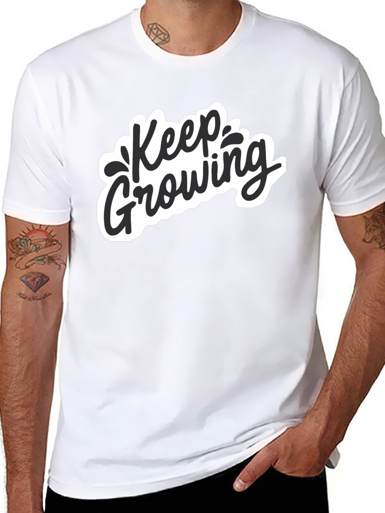 Keep Growing Graphic Black T-Shirt