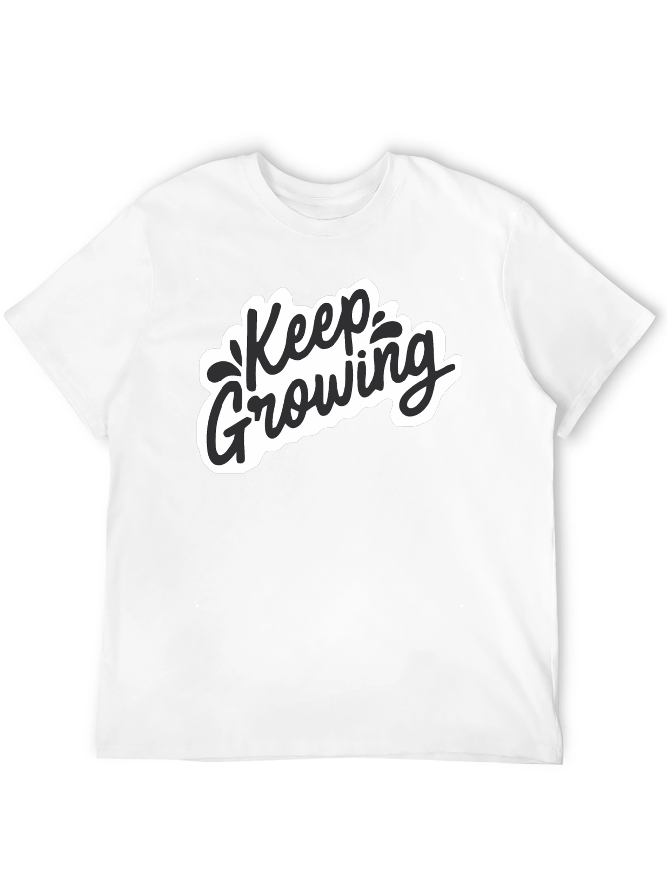 Keep Growing Graphic Black T-Shirt