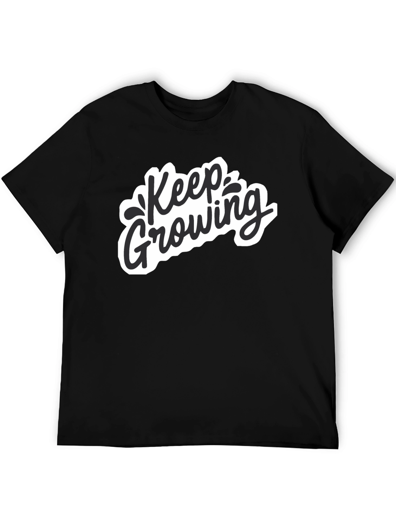 Keep Growing Graphic Black T-Shirt