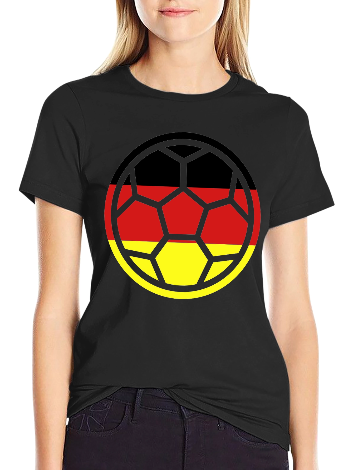 Germany Flag Football T-Shirt - Black