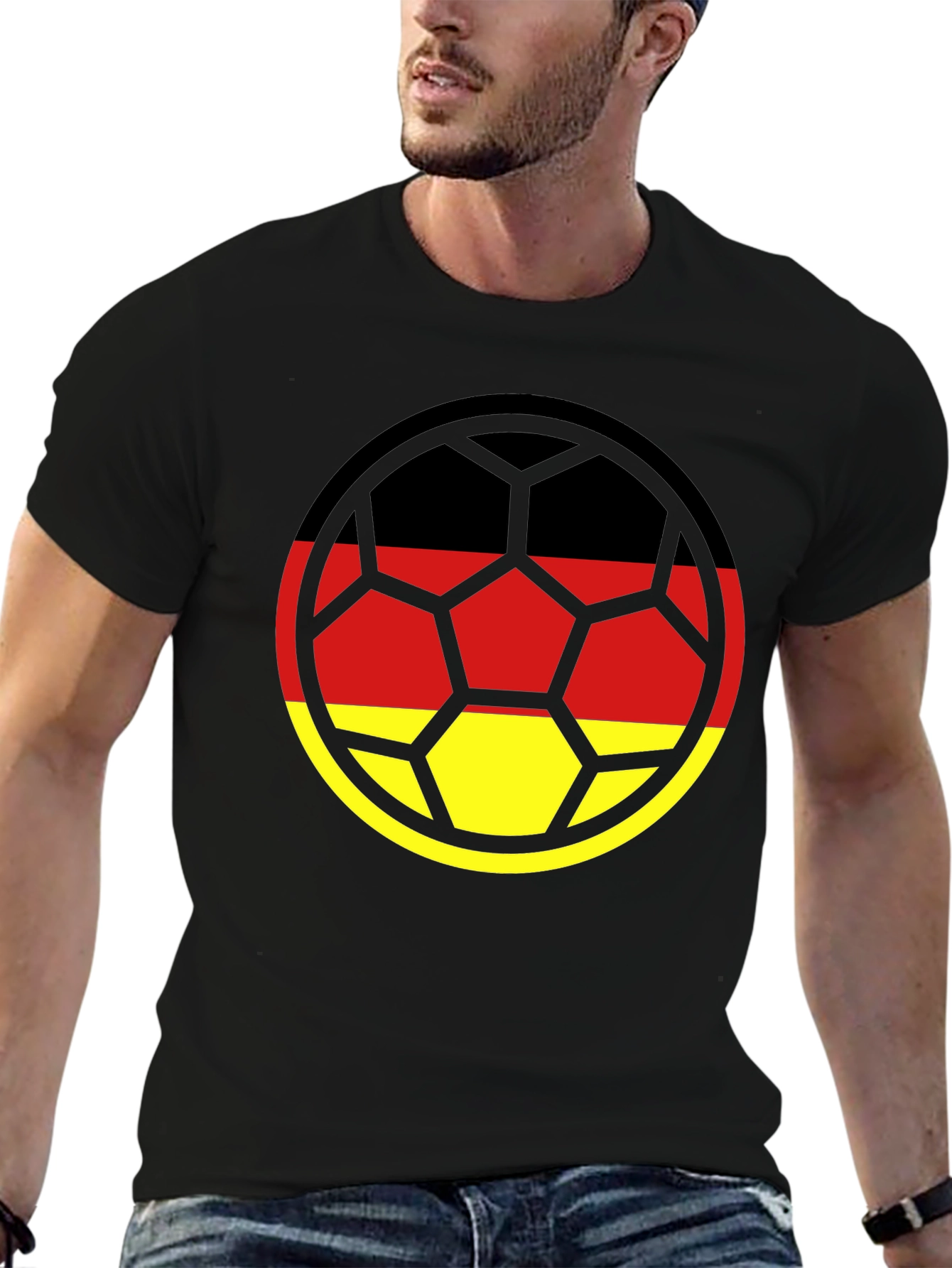 Germany Flag Football T-Shirt - Black