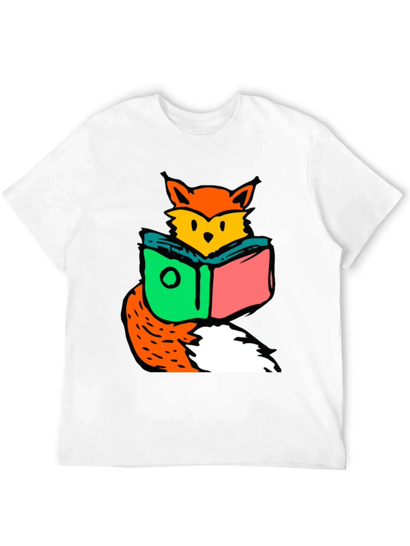 Fox Reading Book Graphic T-Shirt
