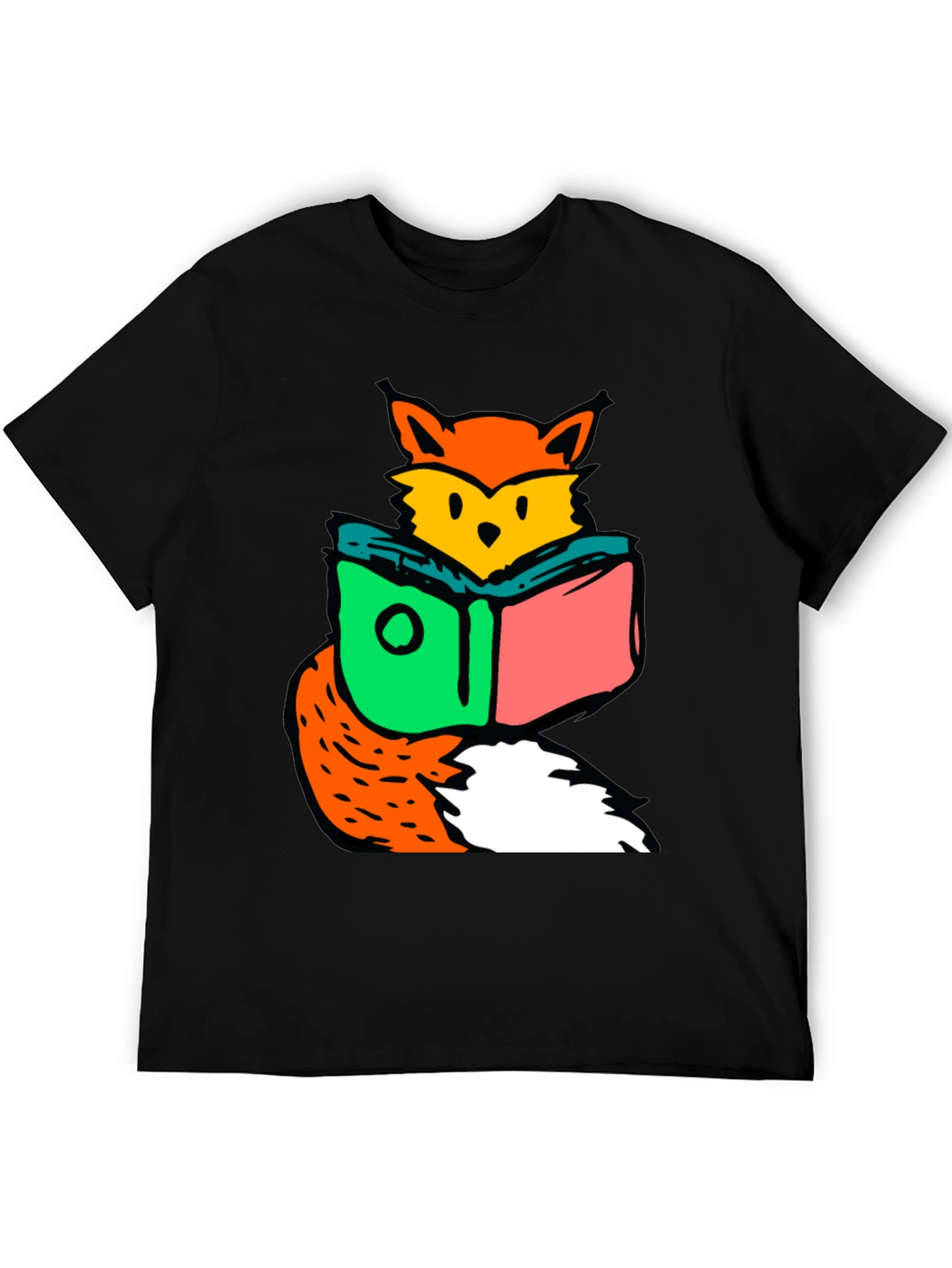 Fox Reading Book Graphic T-Shirt