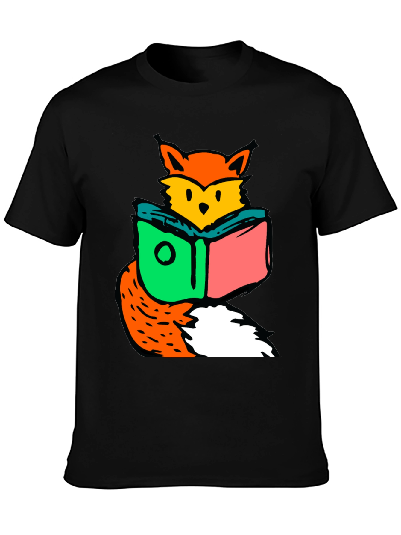Fox Reading Book Graphic T-Shirt