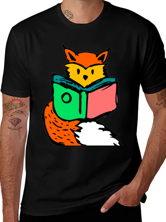 Fox Reading Book Graphic T-Shirt
