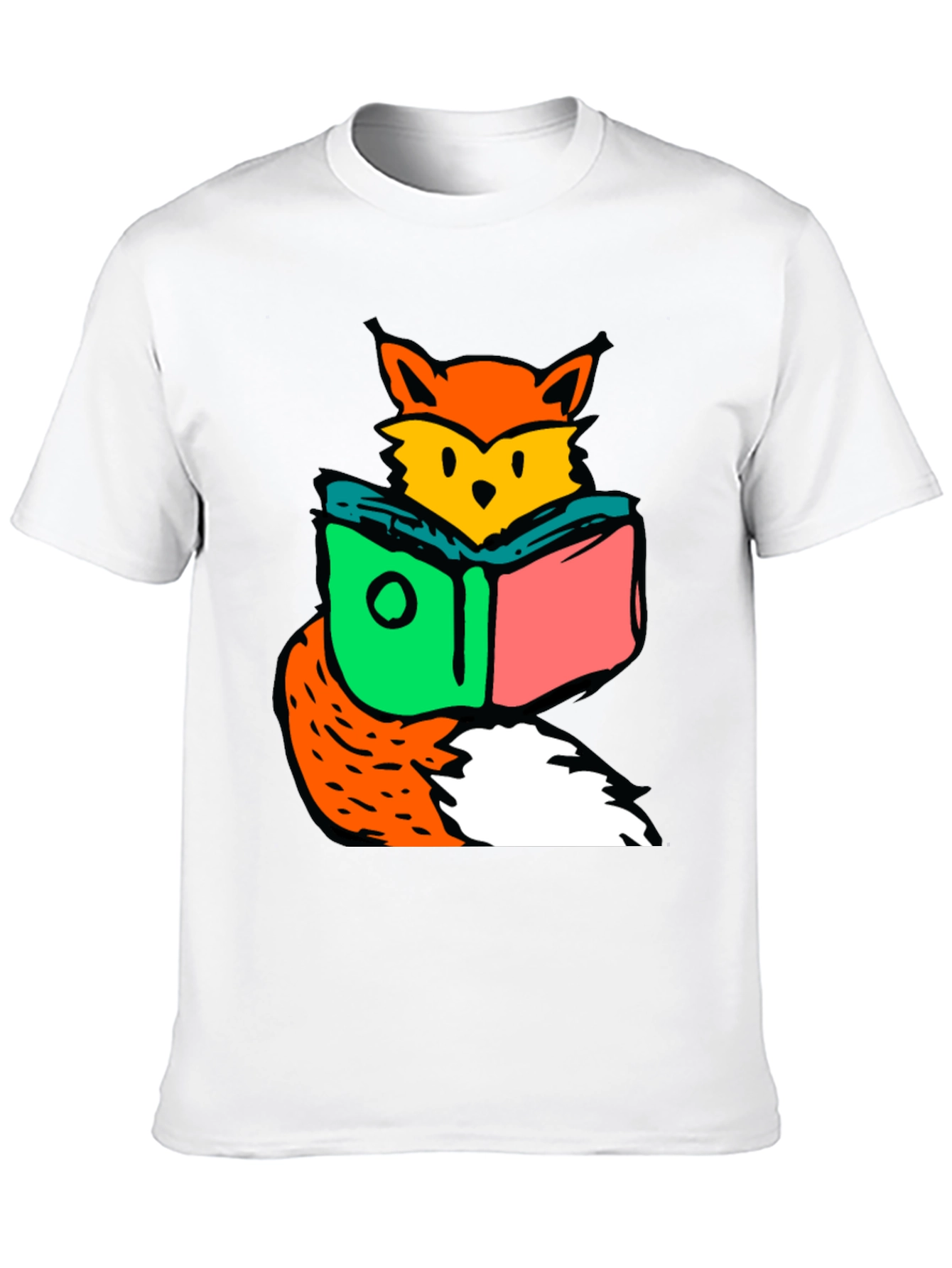 Fox Reading Book Graphic T-Shirt