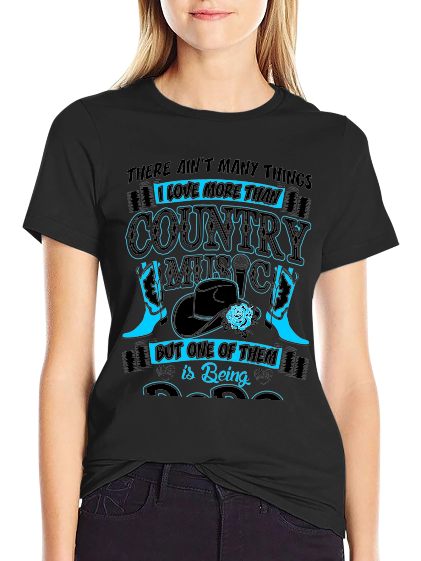 Country Music Fan T-Shirt - Black