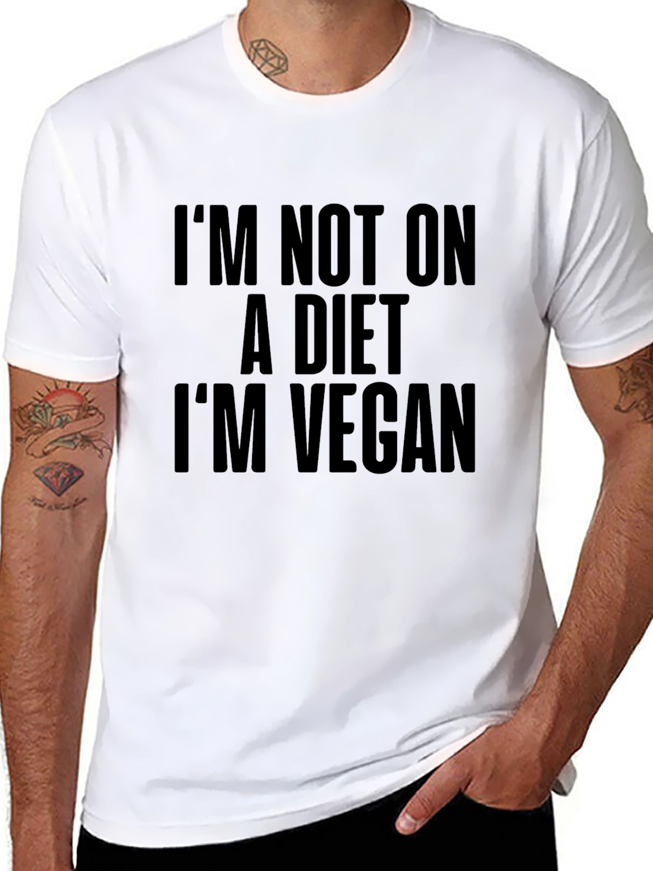 Vegan Statement T-Shirt - Im Not on a Diet!