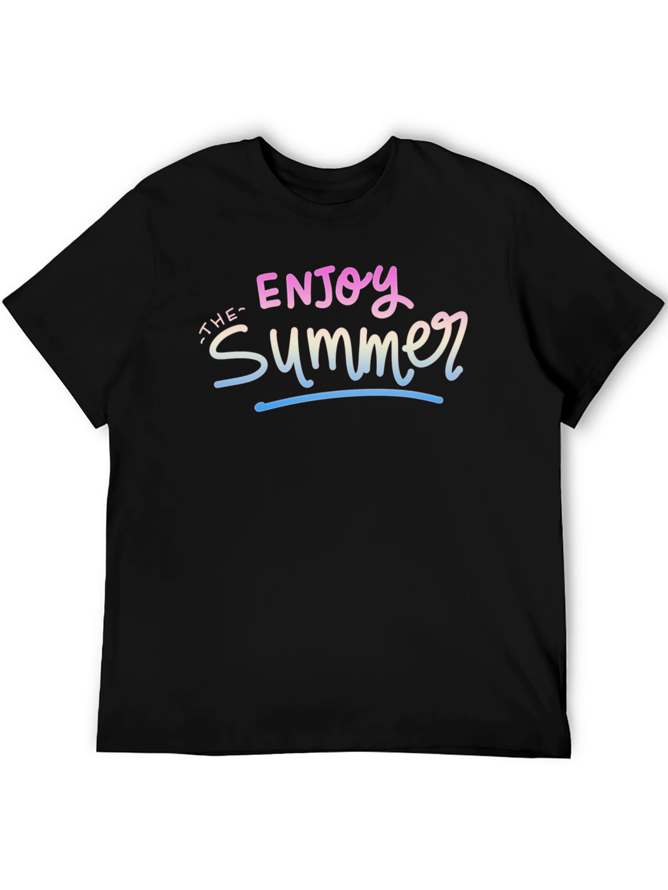 Enjoy the Summer Graphic Tee - Black Casual T-Shirt