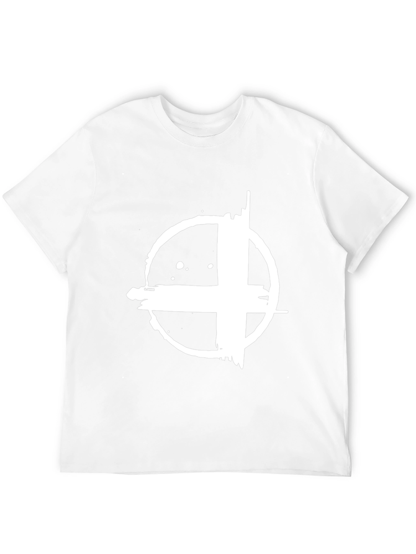 Grunge Circle Plus Graphic Black T-Shirt