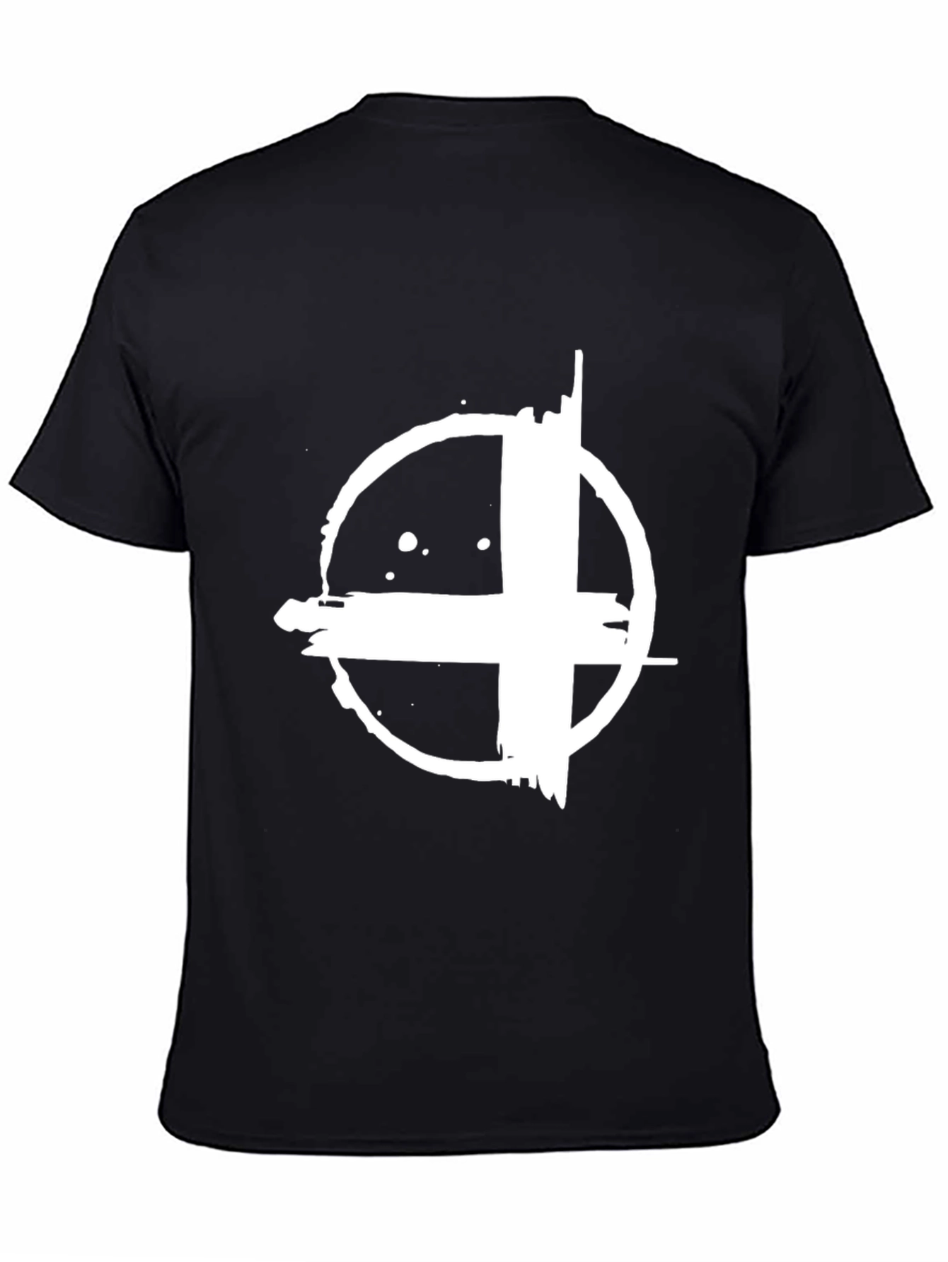 Grunge Circle Plus Graphic Black T-Shirt